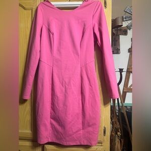 Jennifer Lopez Vibrant Pink Long Sleeve Dress